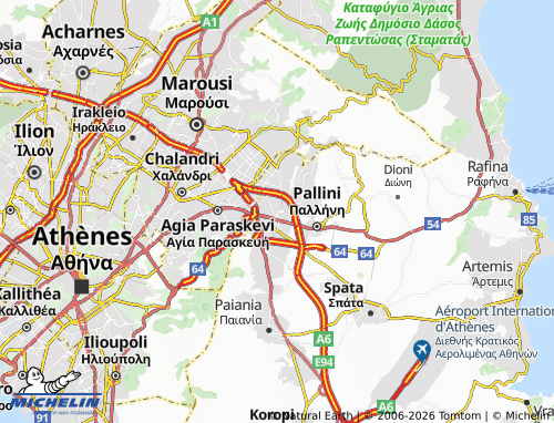 Carte MICHELIN Gerakas - ViaMichelin