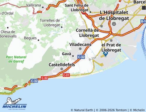 Carte MICHELIN Gavà - ViaMichelin