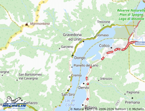 MICHELIN Dongo map - ViaMichelin