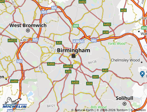 Mappa MICHELIN Birmingham - ViaMichelin