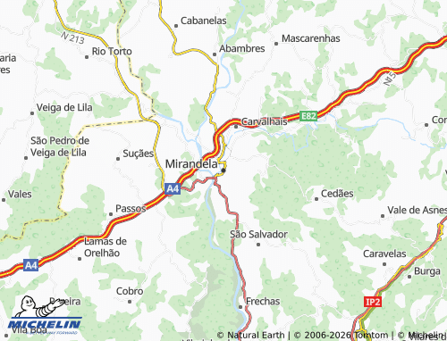 Mapa MICHELIN Mirandela - ViaMichelin