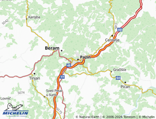 MICHELIN-Landkarte Pazin - ViaMichelin