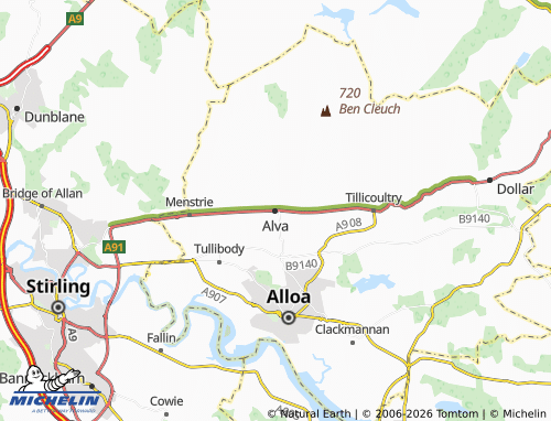MICHELIN Alva map - ViaMichelin