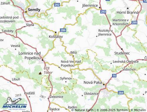MICHELIN Bělá map - ViaMichelin