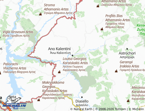 MICHELIN Ano Kalentini map - ViaMichelin