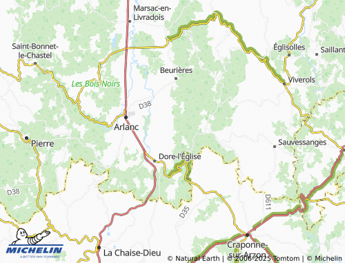 MICHELIN Collanges map - ViaMichelin