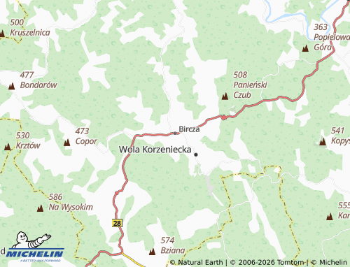 Carte MICHELIN Bircza - ViaMichelin