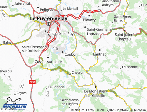 Carte MICHELIN Arsac-en-Velay - ViaMichelin