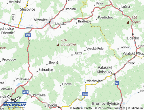Mapa MICHELIN Újezd - ViaMichelin