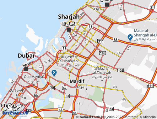 MICHELIN Al Qusais Industrial Fifth map - ViaMichelin