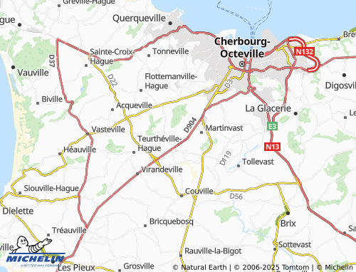 MICHELIN Sideville map - ViaMichelin