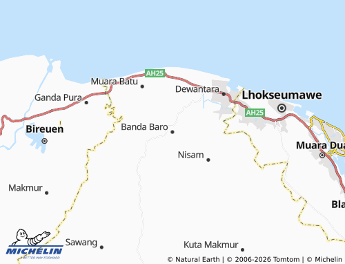 MICHELIN Banda Baro map - ViaMichelin