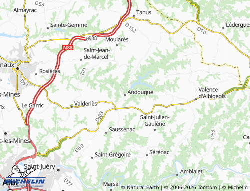 MICHELIN Andouque map - ViaMichelin