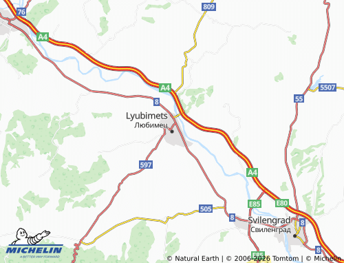 Mappa MICHELIN Lyubimets - ViaMichelin