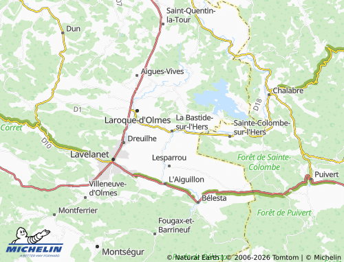 Mappa MICHELIN La Bastide-sur-l'Hers - ViaMichelin