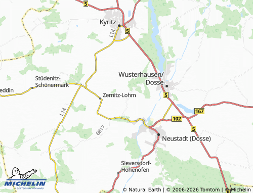 MICHELIN Plänitz-Leddin map - ViaMichelin