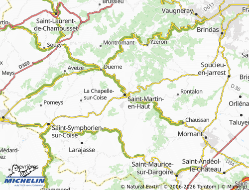 MICHELIN Saint-Martin-en-Haut map - ViaMichelin