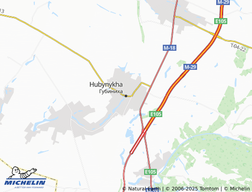 MICHELIN Hubynykha map - ViaMichelin