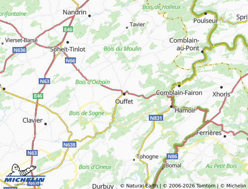 MICHELIN Ouffet map - ViaMichelin
