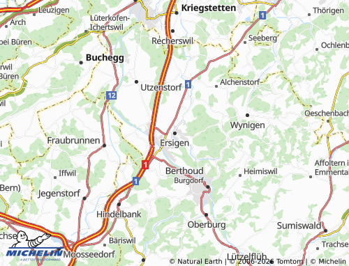 MICHELIN Ersigen map - ViaMichelin