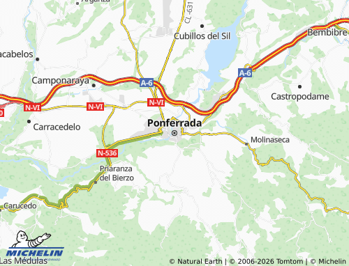 Mappa MICHELIN Ponferrada - ViaMichelin