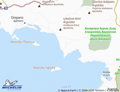MICHELIN Paralia Irion map - ViaMichelin