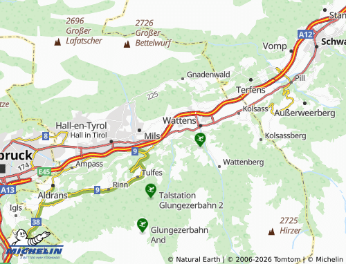 MICHELIN-Landkarte Volders - ViaMichelin