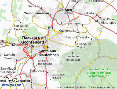 MICHELIN San Miguel Xaltipa map - ViaMichelin