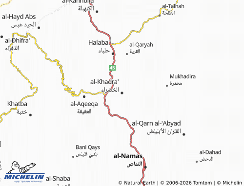 MICHELIN-Landkarte al-Khadra' - ViaMichelin
