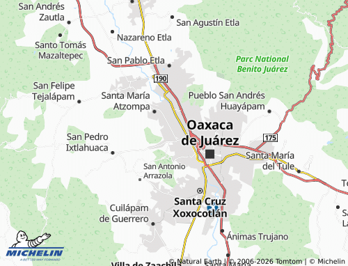Carte MICHELIN Oaxaca - ViaMichelin