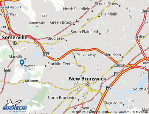 Carte MICHELIN Piscataway - ViaMichelin