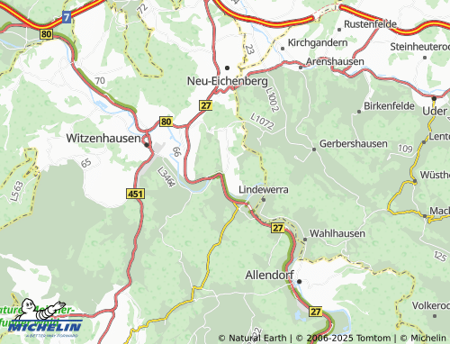 MICHELIN-Landkarte Werleshausen - ViaMichelin
