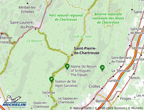 MICHELIN-Landkarte Saint-Pierre-de-Chartreuse - ViaMichelin