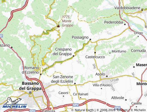 Kaart MICHELIN Crespano del Grappa - ViaMichelin