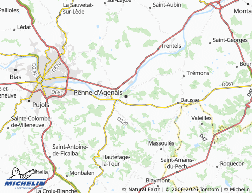 Mapa MICHELIN Penne-d'Agenais - ViaMichelin