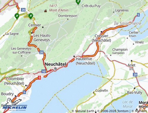 Carte MICHELIN Hauterive (Neuchâtel) - ViaMichelin