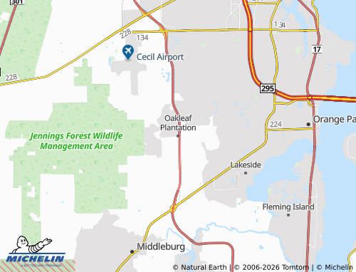 Mappa MICHELIN Oakleaf Plantation - ViaMichelin