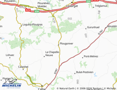 MICHELIN Plougonver map - ViaMichelin
