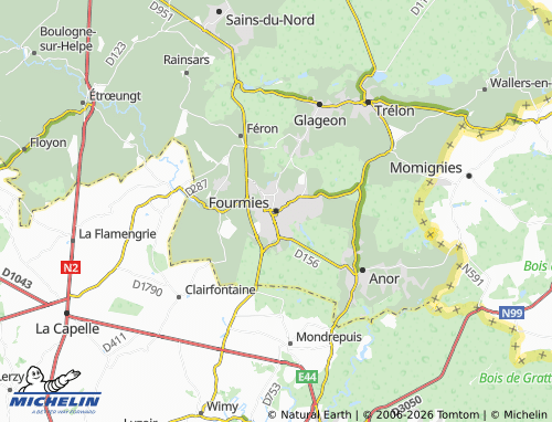 Carte MICHELIN Fourmies - ViaMichelin
