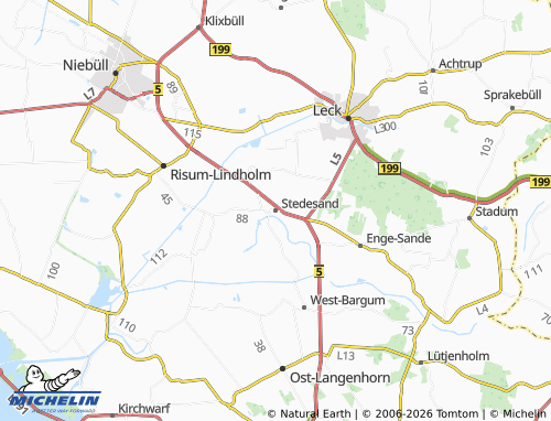 MICHELIN Stedesand map - ViaMichelin