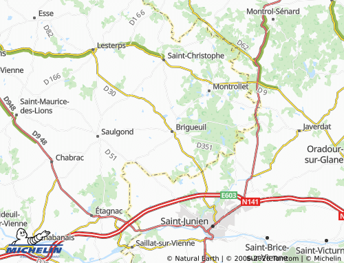 Mapa MICHELIN Brigueuil - ViaMichelin