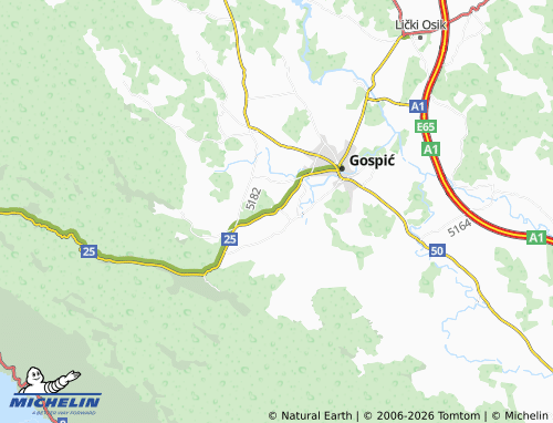 Mapa MICHELIN Podoštra - ViaMichelin