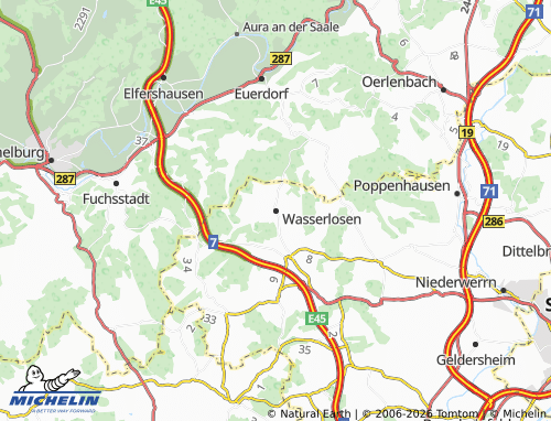 MICHELIN Wasserlosen map - ViaMichelin