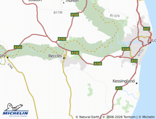 Carte MICHELIN Worlingham - ViaMichelin