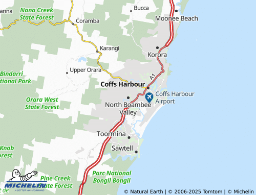 MICHELIN North Boambee Valley map - ViaMichelin