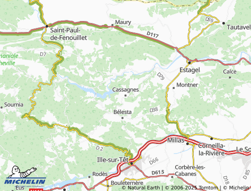 MICHELIN-Landkarte Cassagnes - ViaMichelin
