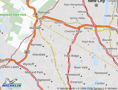 Kaart MICHELIN Upper Saddle River - ViaMichelin