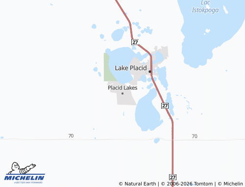 Carte MICHELIN Placid Lakes - ViaMichelin