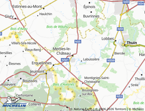 MICHELIN Merbes-le-Château map - ViaMichelin