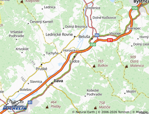 MICHELIN Ladce map - ViaMichelin